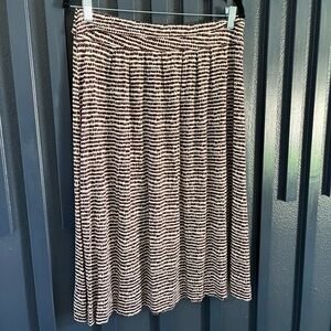 Ann Taylor Brown & White Midi Skirt
